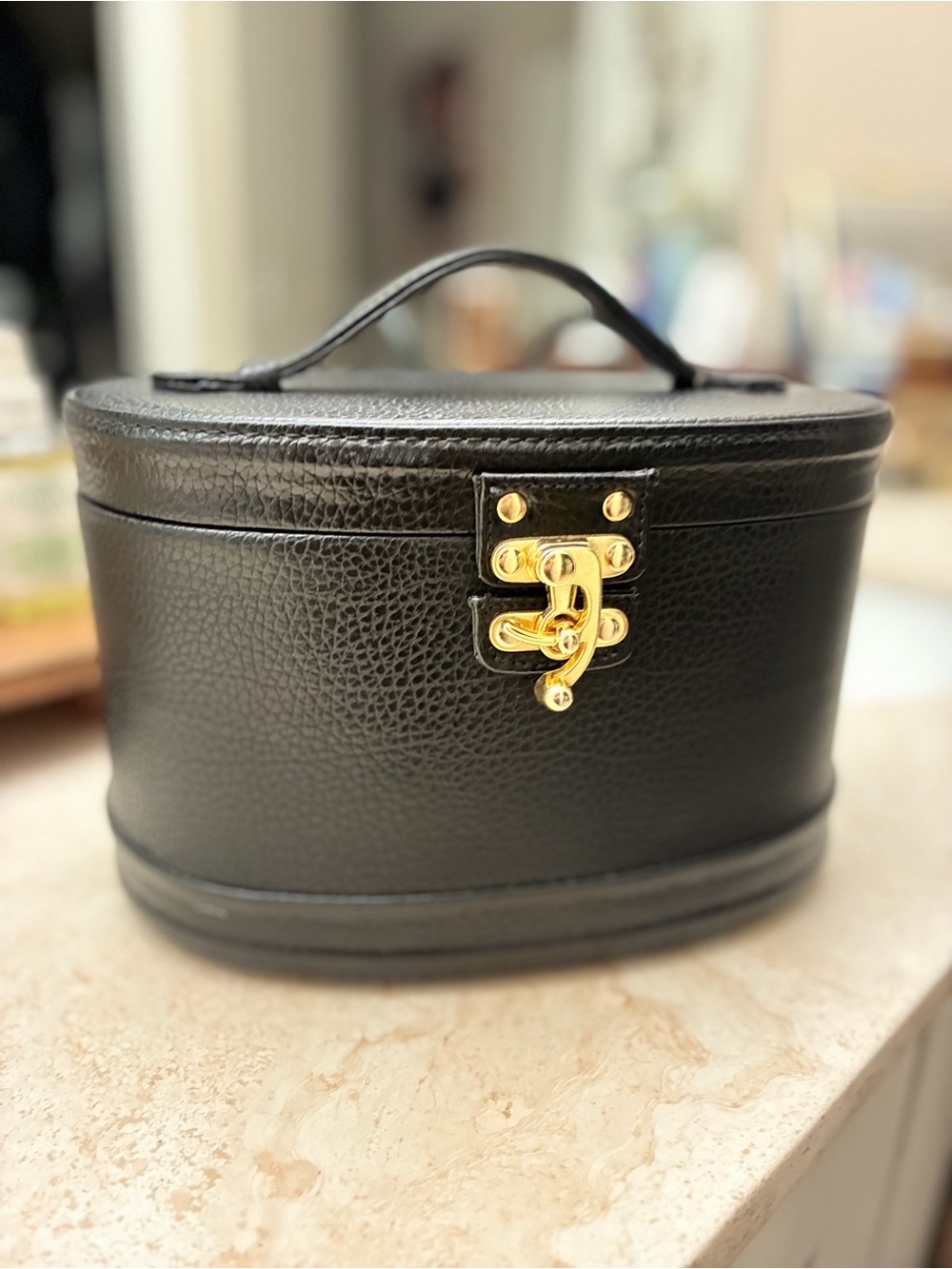 Bentony Train Case with Gold Hardware 12”by 7”